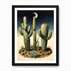 William Morris Cactus At Night Art Print