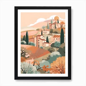 Val D'Orcia, Italy Illustration Art Print