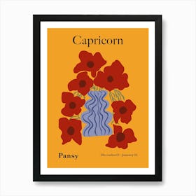 Capricorn Pansy Art Print