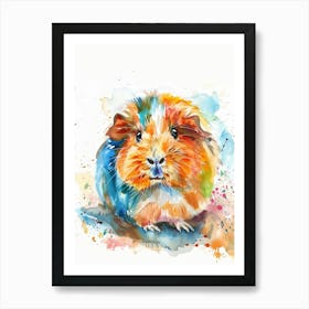 Guinea Pig Colourful Watercolour 3 Art Print