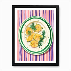 A Plate Of Fennel, Top View Food Illustration 4 Art Print