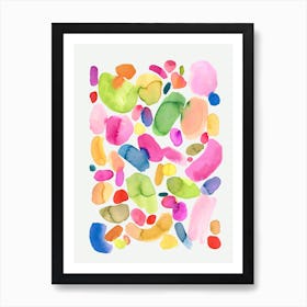 Watercolour Abstract Palette Acid Colorful Art Print