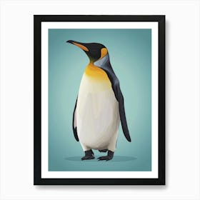 Emperor Penguin Robben Island Minimalist Illustration 1 Art Print