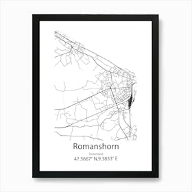 Romanshorn,Switzerland Minimalist Map Art Print