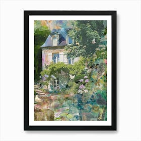 Collage Pond Monet Fairies Scrapbook 8 Art Print