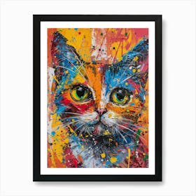 Splatter Cat 2 Art Print