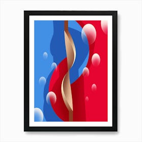 Blue And Red Spiral 2 Art Print