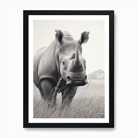 Black Rhinoceros Realism 4 Art Print