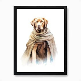 Labrador Retriever Dog As A Jedi 1 Art Print