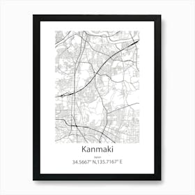 Kanmaki,Japan Minimalist Map Poster