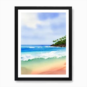 El Yunque Beach, Puerto Rico Watercolour Art Print