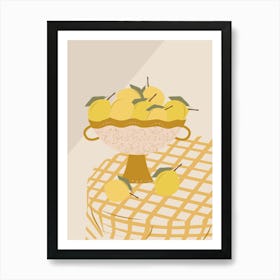 Colorful Lemon Basket Print Art Print