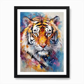 Tiger Art In Abstract Expressionism Style 2 Art Print