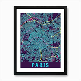 Paris Map Poster 1 Art Print