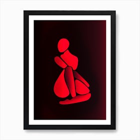 Woman In A Red Dress 1 Art Print