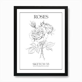 Roses Sketch 33 Poster Art Print