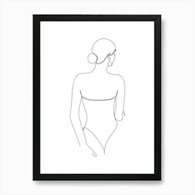 Back View Of A Woman.Scandinavian wall art 1 Art Print