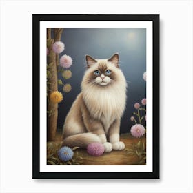 RagdollCat In The Garden Art Print