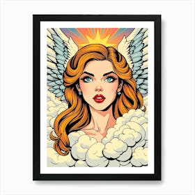 Angel With Wings Illustration Art Print