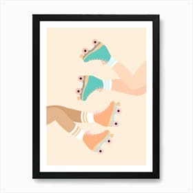 Retro Roller Skate Vibes Art Print