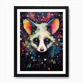  A Nocturnal Possum Vibrant Paint Splash 2 Art Print