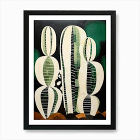 Modern Abstract Cactus Painting Zebra Cactus 3 Art Print