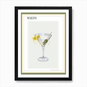 Martini Splatter Cocktail Print Art Print