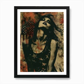 American Patriotic 4th July Wall Art: Punk Aesthetic Art Print