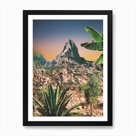 Mountain Peak And Palm Trees Art Print