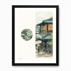 Kyoto Japan 3 Cut Out Travel Poster Art Print