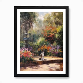 Painting Of A Cat In Royal Botanic Garden, Melbourne In The Style Of Impressionism 02 Art Print