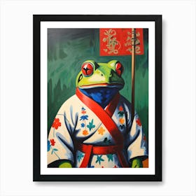 Frog In Kimono Art Print