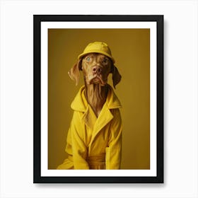 Dog In Yellow Coat Art Print