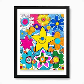 Happy Star Canvas Print-Reimagined Art Print