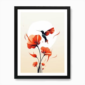 Hummingbird Minimalist Abstract 1 Art Print