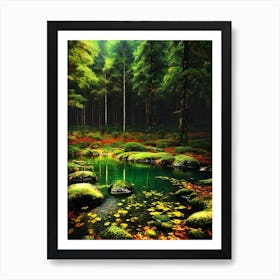 Pond In The Forest 2 Art Print