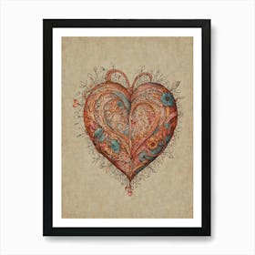 Heart Of Roses Art Print