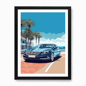 A Buick Regal In French Riviera Car Illustration 4 Art Print