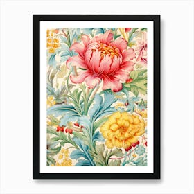 Floral Wallpaper 355 Art Print