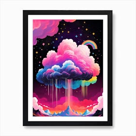 Surreal Rainbow Clouds Sky Painting (16) Art Print