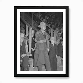 Cattleman With His Grandson At Auction Of Beef Steers And Breeding Stock At The San Angelo Fat Stock Show Art Print