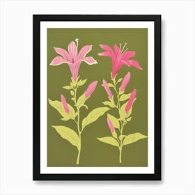 Pink & Green Fuchsia 3 Art Print