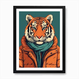 Tiger Illustrations Wearing A Shirt 4 Art Print