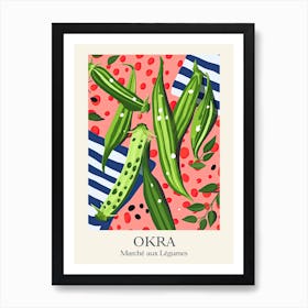 Marche Aux Legumes Okra Summer Illustration 4 Art Print