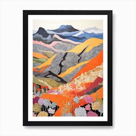 Beinn Dorain Scotland 2 Colourful Mountain Illustration Art Print