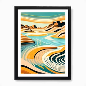 Water Ripples Over Sand Landscapes Waterscape Midcentury 1 Art Print