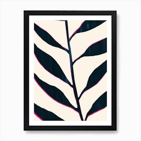 Black Pink Branch Art Print