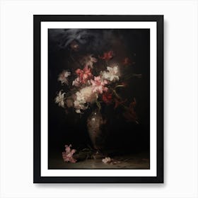 Moody Flower Vintage Painting Art Print