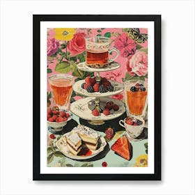 Kitsch Afternoon Tea Retro Collage 1 Art Print