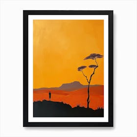 Sunset In The Savannah, Africa 1 Art Print
